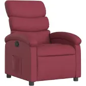 Syfax Relaxsessel Weinrot Stoff Manuelle Liegefunktion dick gepolstert 70x92x99,5 cm