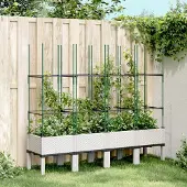 Prolenta Maison Exclusive - Pflanzkübel mit Rankgitter Weiß 160x40x142,5 cm PP