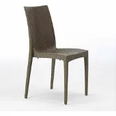 GRANDSOLEIL Weißer Bistro-Stuhl aus Rattan