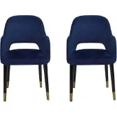 AEA Exklusive 2x Blaue Moderne Stühle Küchenmöbel Designer Holzgestell Möbel
