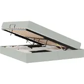 Syfax Aufbewahrungsbett mit Matratze Hellgrau 180 x 200 cm Samt