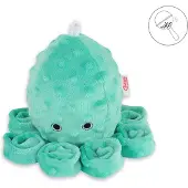 Bobono Oktopus Kuscheltier für Kinder mit Rassel - mint