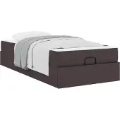 Syfax Bettgestell mit Matratze 2 pcs Hellbraun Stoff