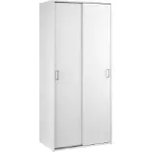 Dmora Kleiderschrank 2 Türen Elle, Schlafzimmermöbel, Schrank, Garderobe, 78x48 h175 cm, Weiß