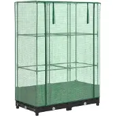Syfax Hochbeet mit Gewächshaus-Aufsatz Rattan-Optik 80x40x123 cm