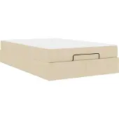 Syfax Bettgestell mit Matratze 2 pcs Creme Stoff