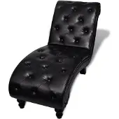 Syfax Chaiselongue Braun Kunstleder