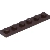 LEGO 1x6 Platte 3666 - 50 Stück Dunkelbraun