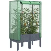 vidaXL Möbel Hochbeet mit Gewächshaus-Aufsatz Rattan-Optik 80x40x140 cm - Beete 4015833