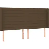 Syfax Kopfteil mit Ohren Dunkelbraun 203x16x118/128 cm Stoff