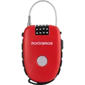 RockBros Mini Helmschloss Kabelschloss Fahrradschloss Länge 94cm rot
