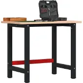 vidaXL Möbel Werkbank 100x60x81,5 cm Massivholz Buche Rechteckig - Werkbänke 3309660