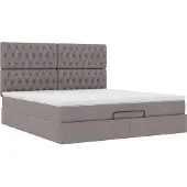 Syfax Ottoman-Bett mit Matratze Taupe 180x200 cm Stoff