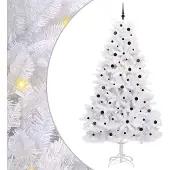 Syfax Künstlicher klappbarer Weihnachtsbaum Weiß 270 cm PVC und Stahl