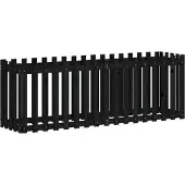 vidaXL Hochbeet Latten-Design Schwarz 200x50x70 cm Massivholz Kiefer