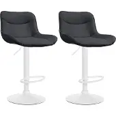 CLP 2er Set Barhocker Vonore Kunstleder chrom - schwarz