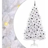Syfax Künstlicher klappbarer Weihnachtsbaum Weiß 240 cm PVC und Stahl