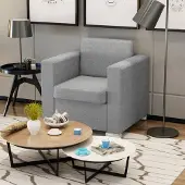 Prolenta Maison Exclusive - Sessel Hellgrau Stoff