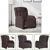 The Living Store Relaxsessel Elektrisch Dunkelbraun Stoff