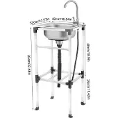 OEM Utility Sink, Freistehendes Design, 360° Drehbarer Wasserhahn, 42 37cm