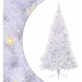 Syfax Künstlicher Weihnachtsbaum Weiß 240 cm PVC und Stahl