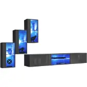 AEA Garnitur Set 4tlg Wohnwand Luxus Designer Sideboard TV-Ständer Holzmöbel