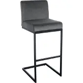 CLP Barhocker Hopewell Samt B - grau