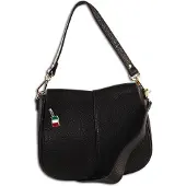 Florence Leder Tasche Schultertasche Umhängetasche schwarz OTM104S