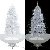 Syfax Schneiender Weihnachtsbaum mit Schirmfuß Weiß 190 cm