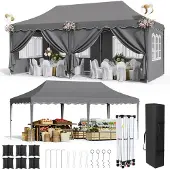 OEM Pop-Up Pavillon Zelt, wasserdicht, UV-Schutz, stabiler Aluminiumrahmen, Dunkelgrau