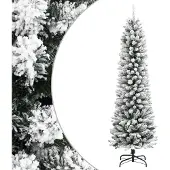 Syfax Künstlicher Weihnachtsbaum Schlank mit Schnee 210 cm PVC & PE