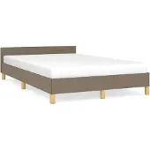 Syfax Bettgestell ohne Matratze Taupe 120x200 cm Stoff