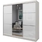 Beautysofa Schrank mit Schwebetüren VIVA 240cm - Kleiderschrank mit Schubkasteneinsätze & Kleiderstangen (Kaschmir)