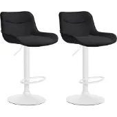 CLP 2er Set Barhocker Vonore Stoff chrom - taupe