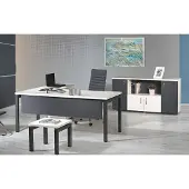 AEA Möbel Büro Arbeitszimmermöbel Eckbürotisch Set 3tlg Holz Grau Tisch