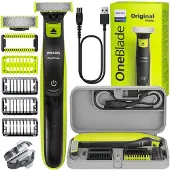 Philips OneBlade Rasierer QP2724/10, Etui Slim Edition + 2 Körperaufsätze
