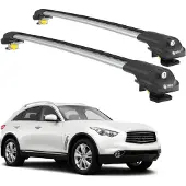 TURTLE DACHTRÄGER AIR-1 INFINITI QX70 S51 2013 - 2024 (Raised Rails) , Silber