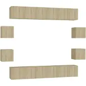 vidaXL 10-tlg. TV-Schrank-Set Sonoma-Eiche Holzwerkstoff