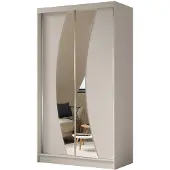 Beautysofa Schwebetürenschrank VOX 120 cm – Kleiderschrank mit Spiegel & Schiebetüren (Kaschmir)