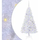 Syfax Künstlicher Weihnachtsbaum Weiß 150 cm PVC und Stahl