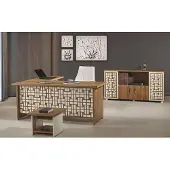 AEA Gruppe Büro Eckbürotisch Arbeitszimmermöbel Schrank 3tlg Holz Braun