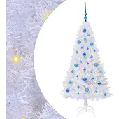 Syfax Künstlicher Weihnachtsbaum Weiß 150 cm PVC und Stahl