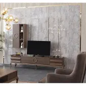 AEA Wohnwand Anbauwand Schrankwand Fernsehschrank TV Sideboard Wandschrank