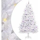 Syfax Künstlicher klappbarer Weihnachtsbaum Weiß 300 cm PVC und Stahl