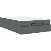 Syfax Bettgestell mit Matratze 2 pcs Dunkelgrau Stoff