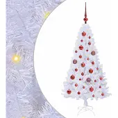Syfax Künstlicher Weihnachtsbaum Weiß 120 cm PVC und Stahl