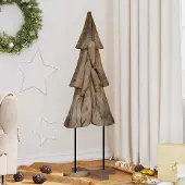 Syfax Weihnachtsbaum mit Ständer Braun 121 cm Massivholz Teak