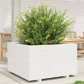 Prolenta Maison Exclusive - Pflanzkübel Weiß 80x80x49,5 cm Massivholz Kiefer