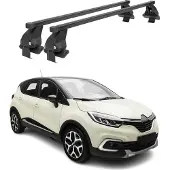 Menabo Dachträger für Renault Captur mk1 2013-2017 Pre-FL 50kg Stahl Schwarz 2x
