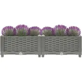 vidaXL Hochwertigen Möbel Beete - Grau Hochbeet 80x40x23cm Polypropylen NEU1236498